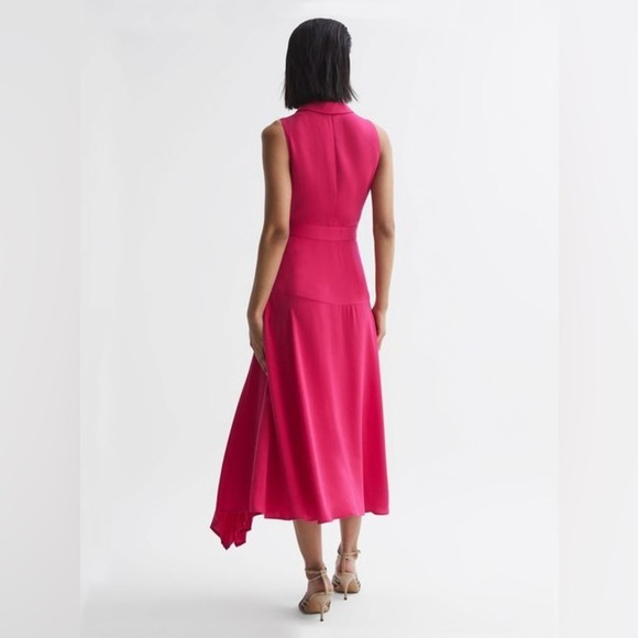 REISS CLAIRE PLEATED FITTED MIDI DRESS, NWOT - Picture 5 of 16